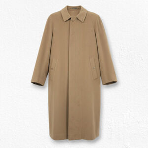 Vintage 70s Lodenfrey Camel Minimalist Overcoat West Germany Wool Mohair Coat XL